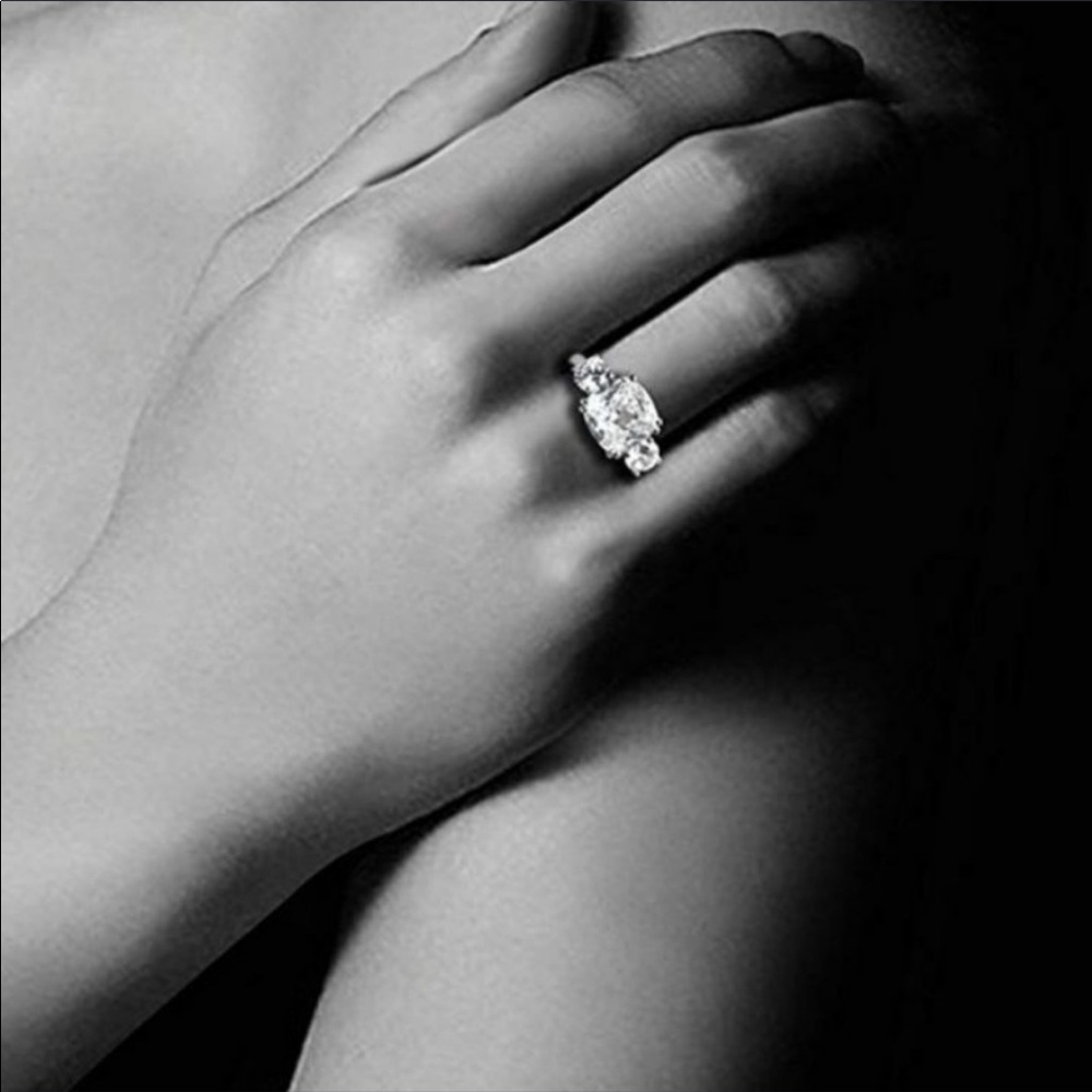 Sparkly Cushion Statement Ring size 6 NIB Megan M - Picture 6 of 9